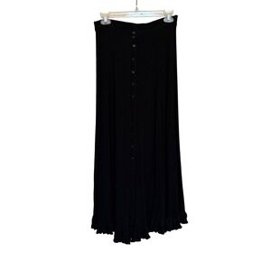 Maxi Skirt Black Gauze India Fairy Whimsigoth Romantic Vacation Resort Boho